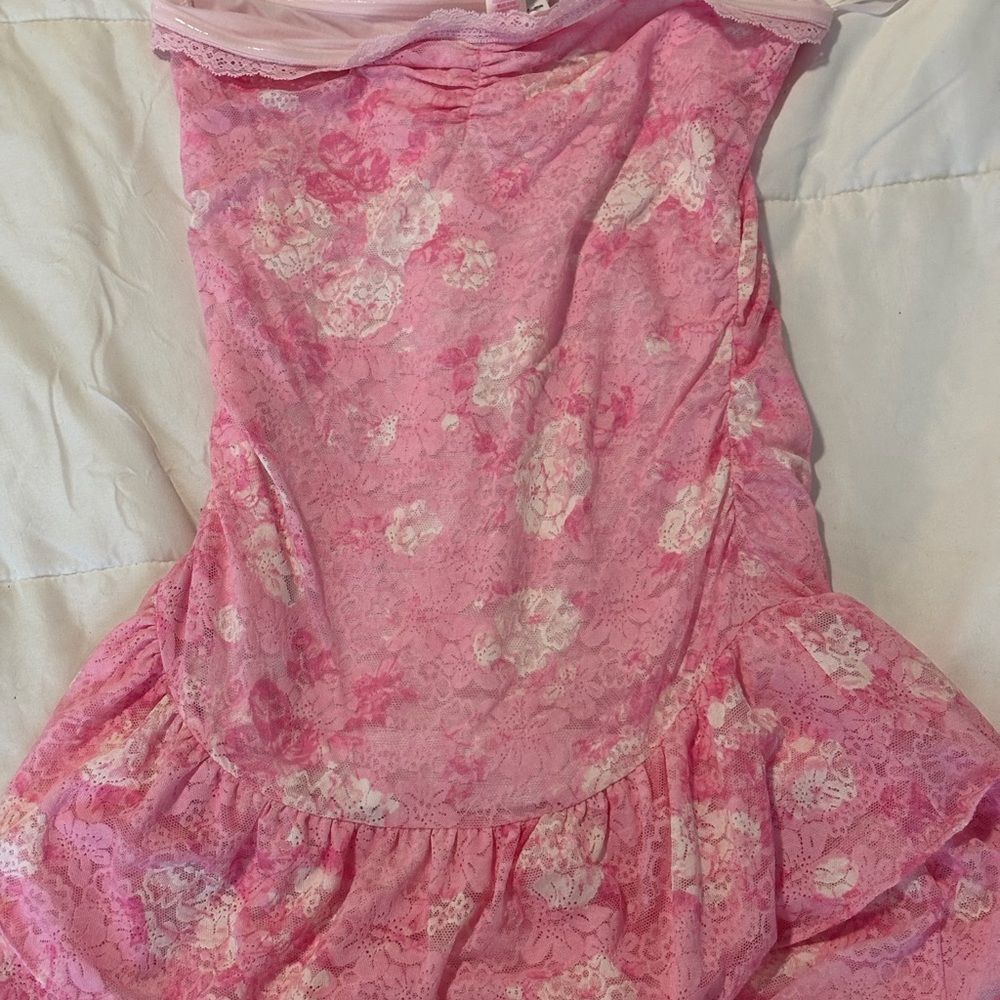 LoveShackFancy x VS PINK Floral Lace Mini Dress